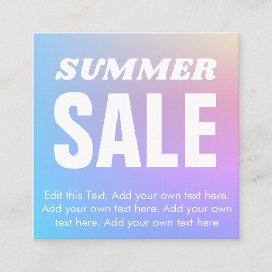 レインボーグラデーション販売割引カード エンクロージャーカード (正面)