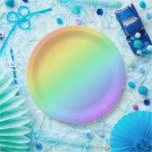 レインボーグラデーション ペーパープレート (パーティー)