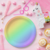 レインボーグラデーション ペーパープレート (パーティー)