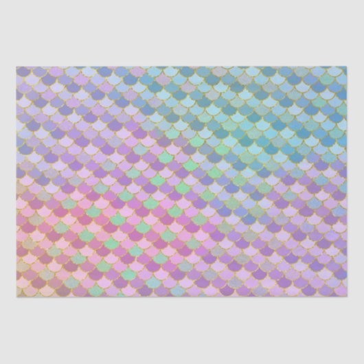 レインボーグラデーション&金ゴールドグリッターマーメイドはかりで測 薄葉紙 (正面)