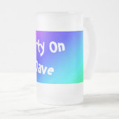 レインボーグラデーション(青から緑) フロストグラスビールジョッキ (正面右)