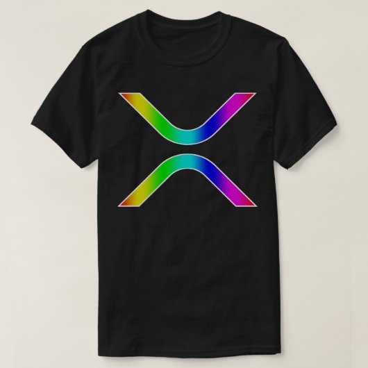 レインボーグラデーションTシャツのリップルXRP Tシャツ (デザイン正面)