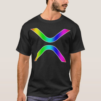レインボーグラデーションTシャツのリップルXRP Tシャツ