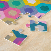 レインボーグラニーホネコムブ六角パターン ジグソーパズル (側面)