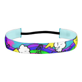 レインボーグランジノンサテスリップまたは滑ることンヘッドバンド アスレチックヘッドバンド
