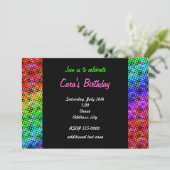 レインボーグランジハーフトーンパーティークラブ招待状 招待状 (スタンド正面)