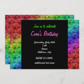 レインボーグランジハーフトーンパーティークラブ招待状 招待状 (正面/裏面)