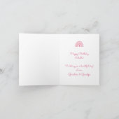 レインボーグランドドーターファースト誕生日カード カード (内部)