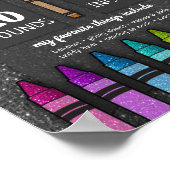 レインボーグリッタークレヨンファースト誕生日ベビーシャワー ポスター (角)