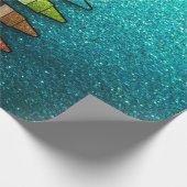 レインボーグリッタークレヨンファースト誕生日ベビーシャワー ラッピングペーパー (角)