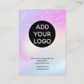 レインボーグリッターグラデーションホログラフィックイヤリングディスプレイ 名刺 (裏面)