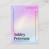 レインボーグリッターグラデーションホログラフィックイヤリングディスプレイ 名刺 (正面)