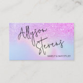 レインボーグリッターグラデーションホログラフィックメイクアップQR 名刺 (正面)