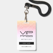 レインボーグリッターグラムVIPパス30招待状 バッジ (正面(ネックストラップ付))