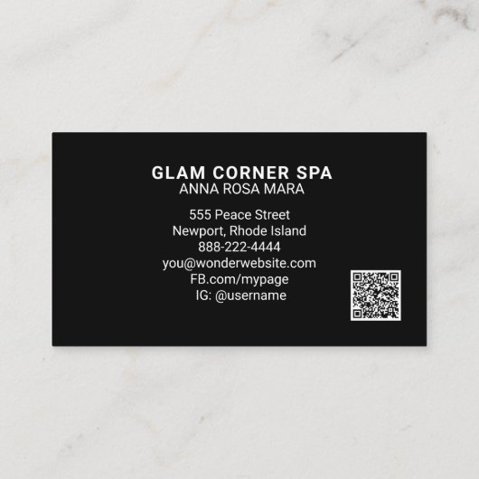 *~*レインボーグリッターグリッツグラムリュックス美しいQR 名刺 (裏面)