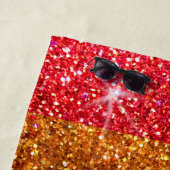 レインボーグリッターゲイプライド国旗LGBTQスパークルズ ビーチタオル (インサイチュ)