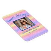 レインボーグリッタースイート16誕生日セーブザデート マグネット (右側)