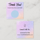 レインボーグリッタースクラッチオフ割引カード スクエア名刺 (正面/裏面)