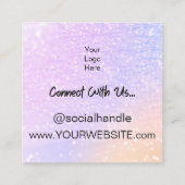 レインボーグリッタースクラッチオフ割引カード スクエア名刺 (裏面)