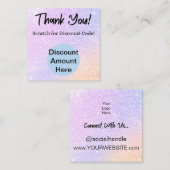 レインボーグリッタースクラッチオフ割引カード スクエア名刺 (正面/裏面)