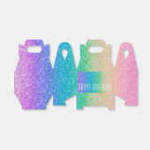 レインボーグリッタースパークルかわいらしバースデーパーティーグラム フェイバーボックス (折り畳みなし)