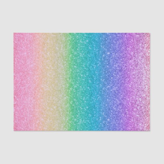レインボーグリッタースパークルかわいらしバースデーパーティー 薄葉紙 (正面)