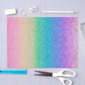 レインボーグリッタースパークルかわいらしバースデーパーティー 薄葉紙 (クラフト)