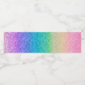 レインボーグリッタースパークルグラムバースデーパーティカスタムー ペットボトルラベル (シングルラベル)