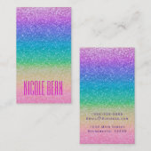 レインボーグリッタースパークルグラモールガールシック 名刺 (正面/裏面)