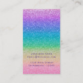 レインボーグリッタースパークルグラモールガールシック 名刺 (裏面)