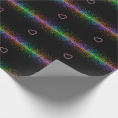 レインボーグリッタートリップ(幻覚体験)のようなヒッピープライドハート ラッピングペーパー (角)