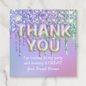 レインボーグリッタードリップスガールバースデーパーティーの好意 フェイバータグ (正面)