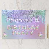 レインボーグリッタードリップスバースデーパーティーランチョンマット ペーパーパッド (インサイチュ)