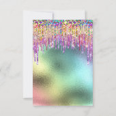 レインボーグリッタードリップブライダル16thユニコーン 招待状 (裏面)