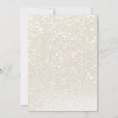 レインボーグリッターハートオンアイボリー金ゴールドグリッター 招待状 (裏面)