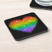 レインボーグリッターハート コースター (左側)