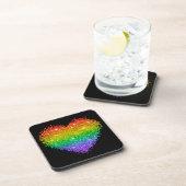 レインボーグリッターハート コースター (右側)