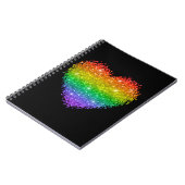 レインボーグリッターハート ノートブック (左側)