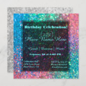 レインボーグリッターパーティー 招待状 (正面/裏面)