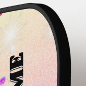 レインボーグリッターピックボールパドル ピックルボールラケット (左詳細)