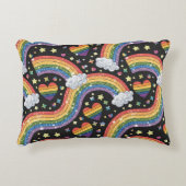 レインボーグリッタープライド | きらめくLGBTQ+ アクセントクッション (正面)