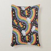 レインボーグリッタープライド | きらめくLGBTQ+ アクセントクッション (正面(垂直))