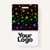 レインボーグリッタープロフェッショナル写真従業員名 バッジ (裏面)