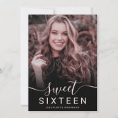 レインボーグリッターホログラフィック5枚の写真甘い16 招待状 (正面)