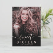 レインボーグリッターホログラフィック5枚の写真甘い16 招待状 (スタンド正面)