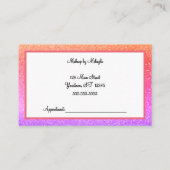 レインボーグリッターメイクアップスタイルヘアビジネスカード 名刺 (裏面)