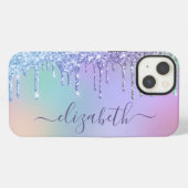レインボーグリッターモノグラム iPhoneケース (裏面横)
