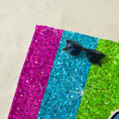 レインボーグリッターユニコーンゲイプライドフラッグスパークルズ ビーチタオル (インサイチュ)