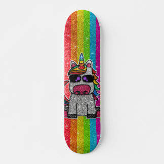 レインボーグリッターユニコーンスパークリー金ゴールドスパークルズSk8r スケートボード