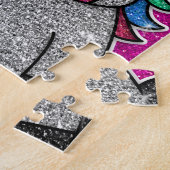 レインボーグリッターユニコーンスパークリーLGBT+スパークル ジグソーパズル (側面)